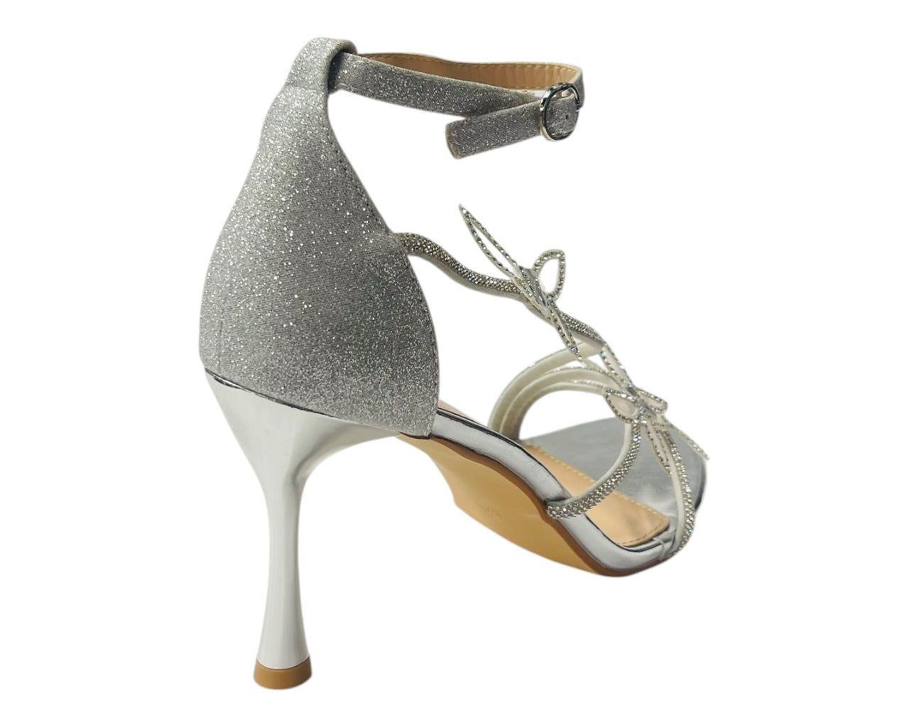 Butterfly Rhinestone Ankle Strap Stiletto Heels