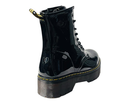 Platform Faux Leather Ankle Boots