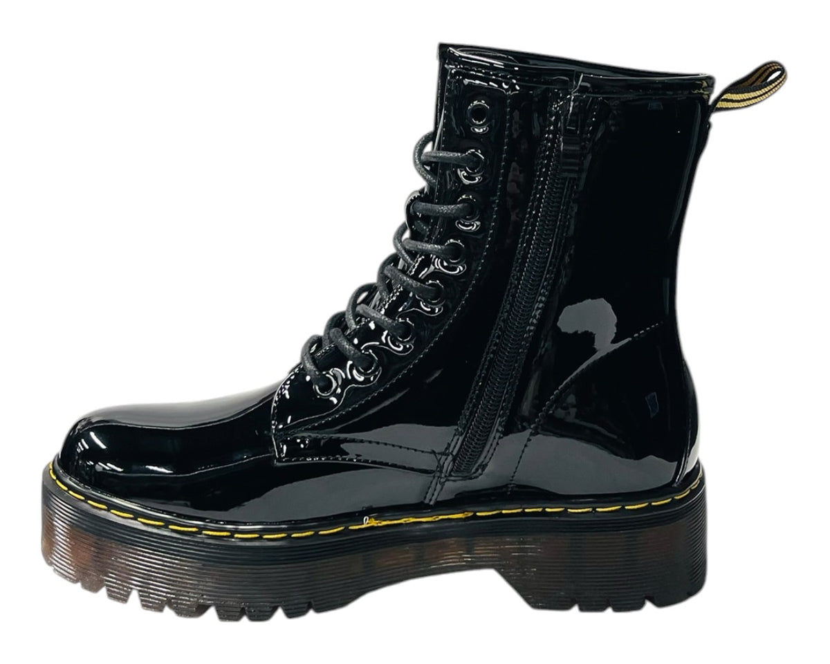 Platform Faux Leather Ankle Boots