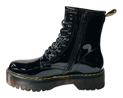 Platform Faux Leather Ankle Boots