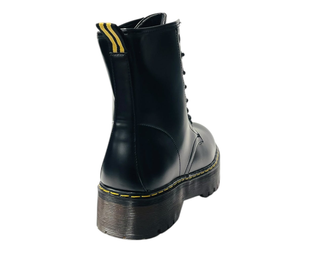 Platform Faux Leather Ankle Boots