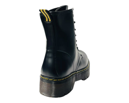 Platform Faux Leather Ankle Boots