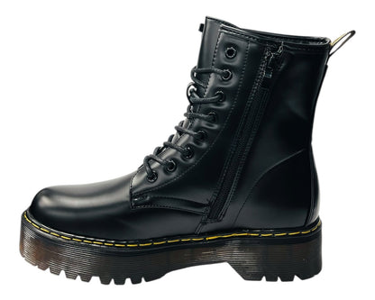 Platform Faux Leather Ankle Boots