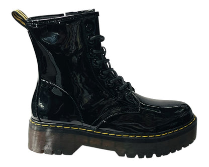 Platform Faux Leather Ankle Boots