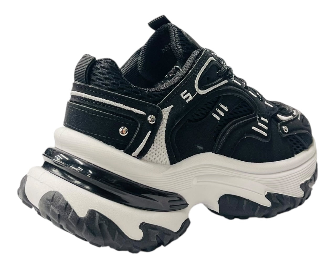 Chunky Sole Lace Up Faux Leather Trainers