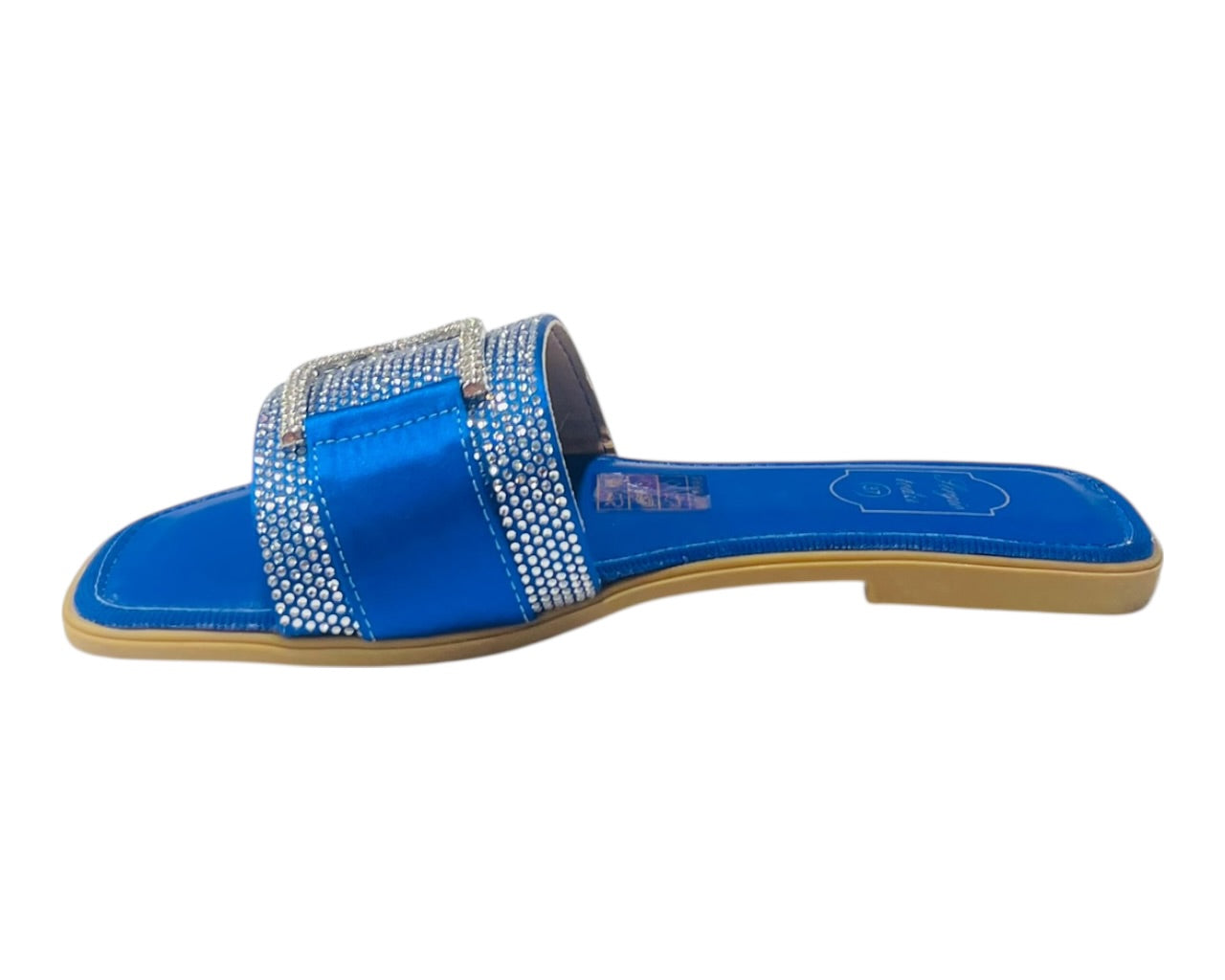 Diamante Cushioned Insole Open Toe Flat Slider