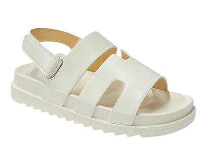 Cut Out Strap Chunky Flatform Sandals