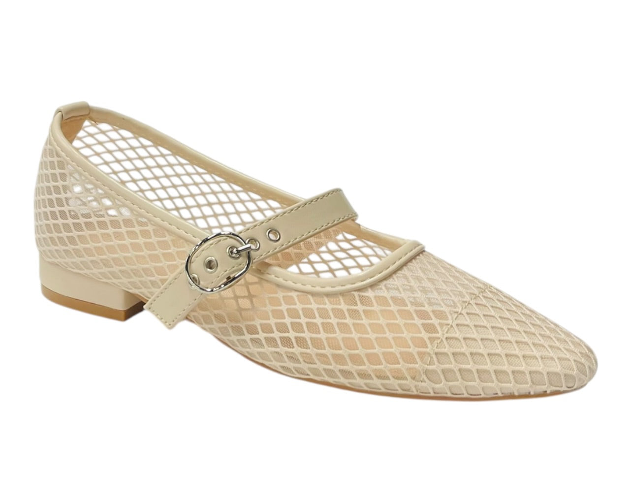 Woven Mesh Mary Jane Flat Shoes
