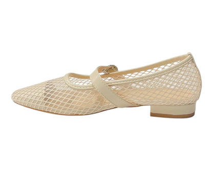 Woven Mesh Mary Jane Flat Shoes