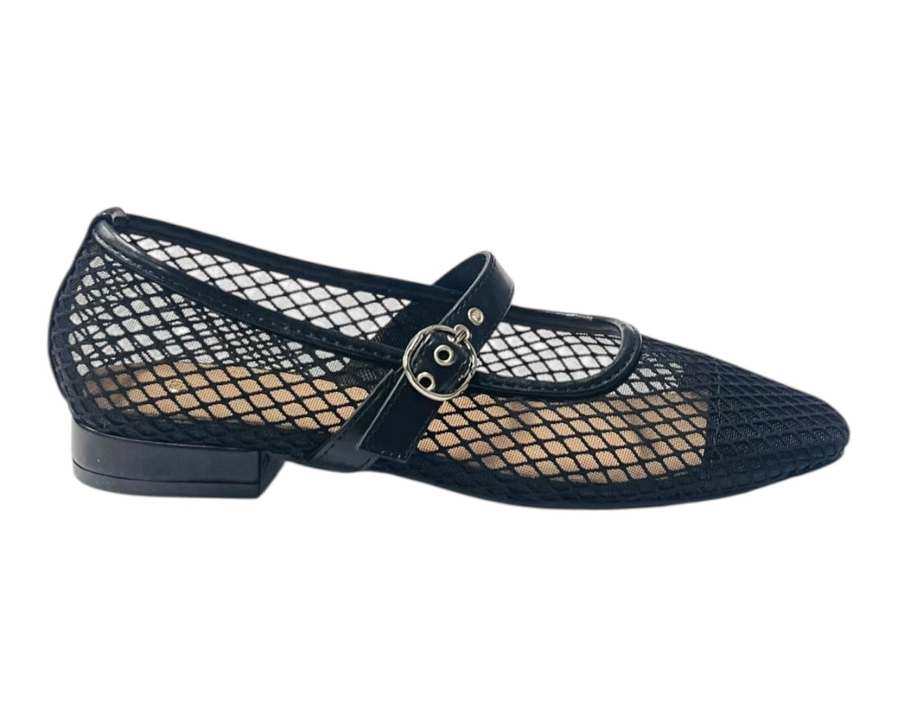 Woven Mesh Mary Jane Flat Shoes
