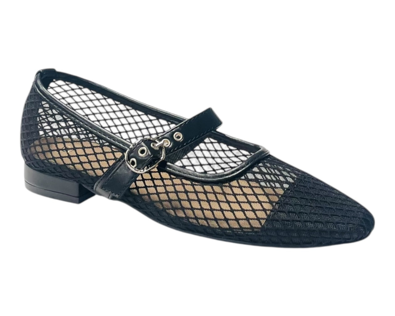Woven Mesh Mary Jane Flat Shoes
