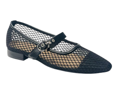 Woven Mesh Mary Jane Flat Shoes