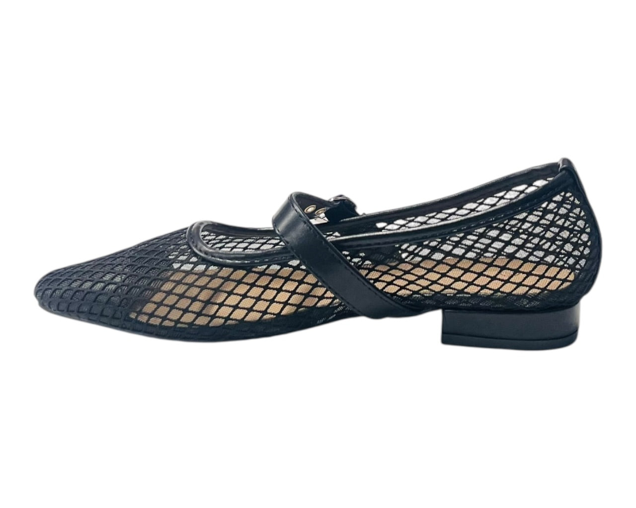 Woven Mesh Mary Jane Flat Shoes