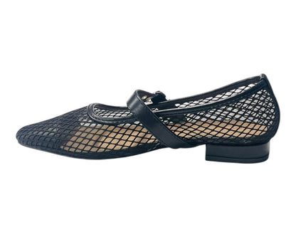 Woven Mesh Mary Jane Flat Shoes