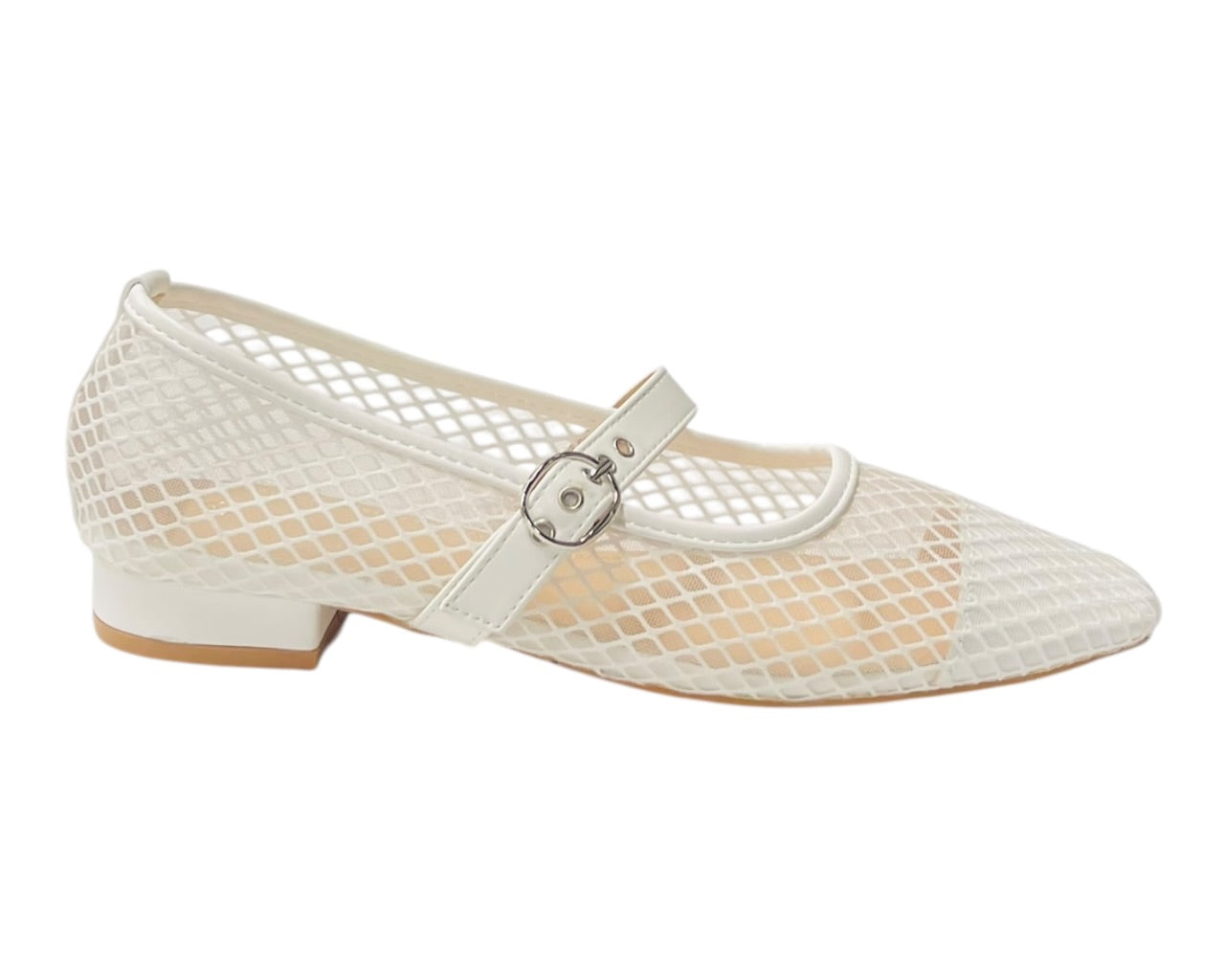 Woven Mesh Mary Jane Flat Shoes