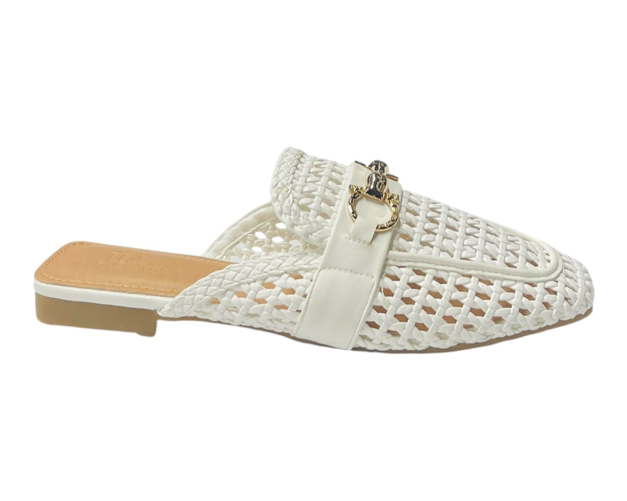 Woven Horsebit Flat Mule