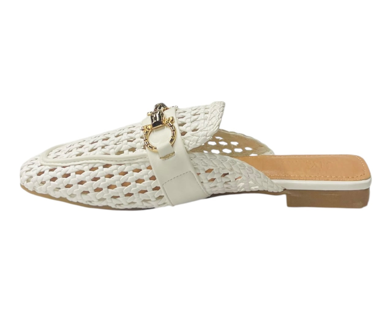 Woven Horsebit Flat Mule