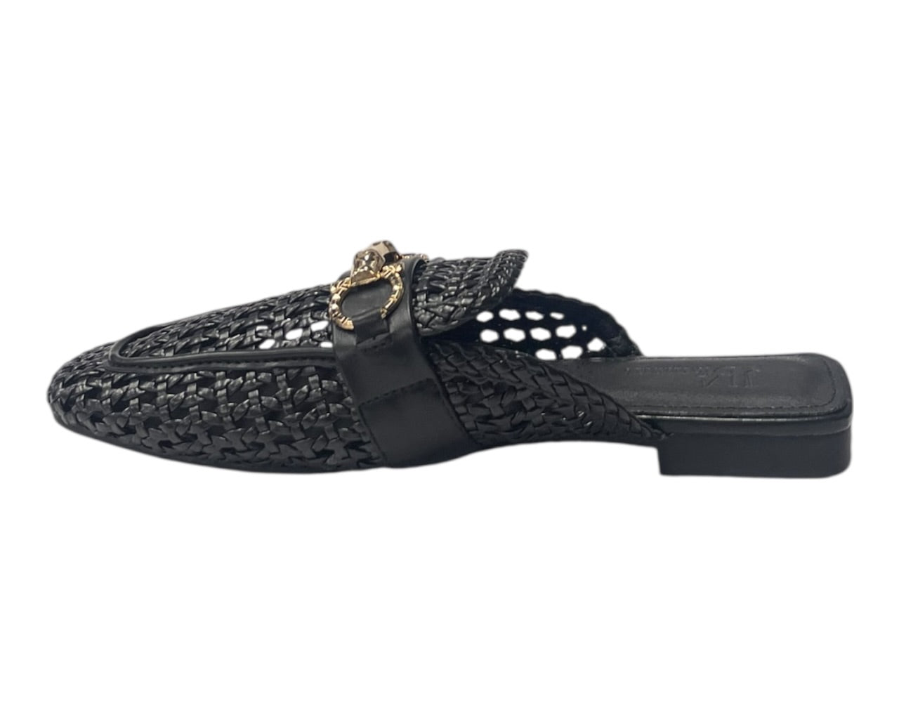Woven Horsebit Flat Mule