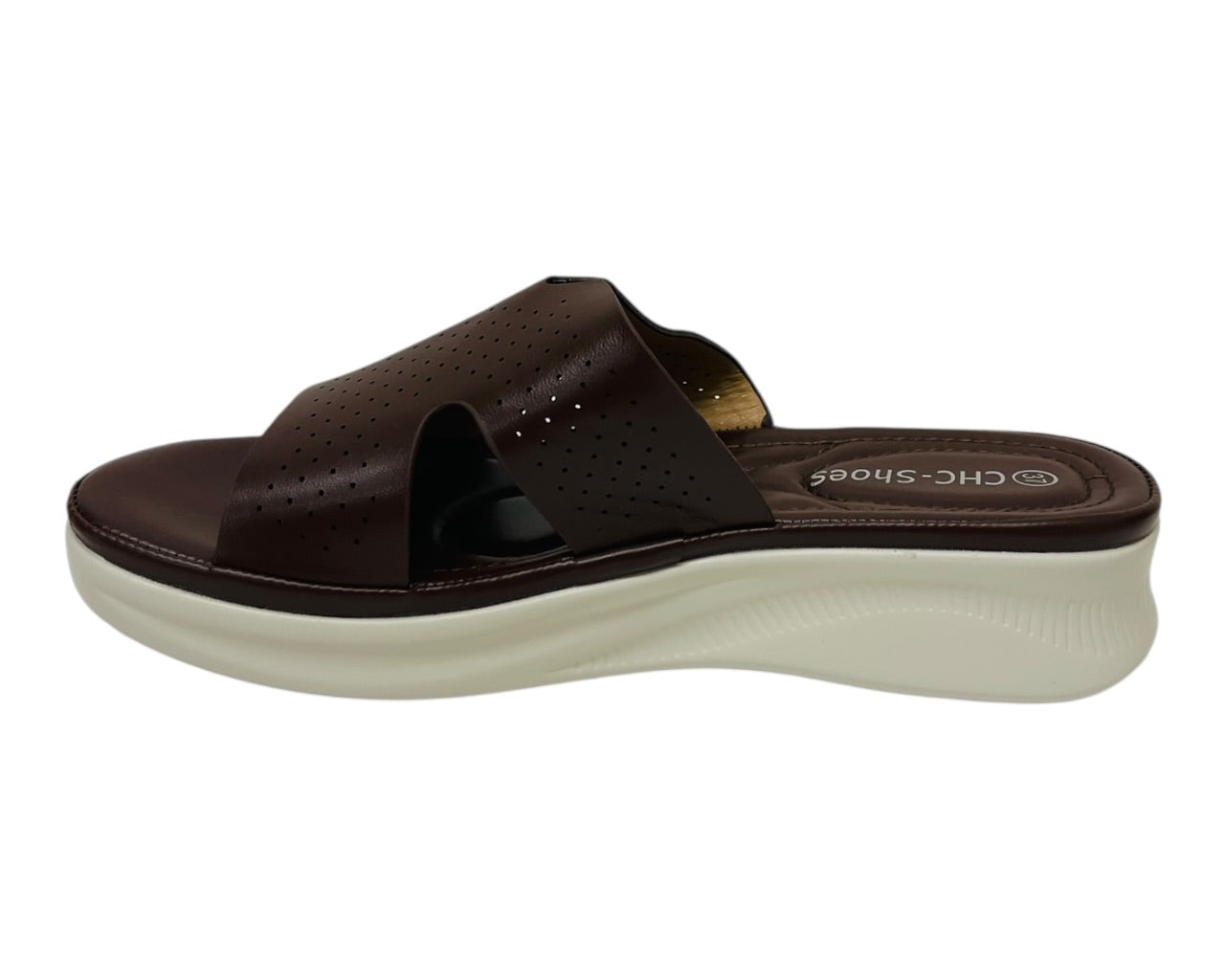 Lightweight Perforated Slip On Wedge Sandals