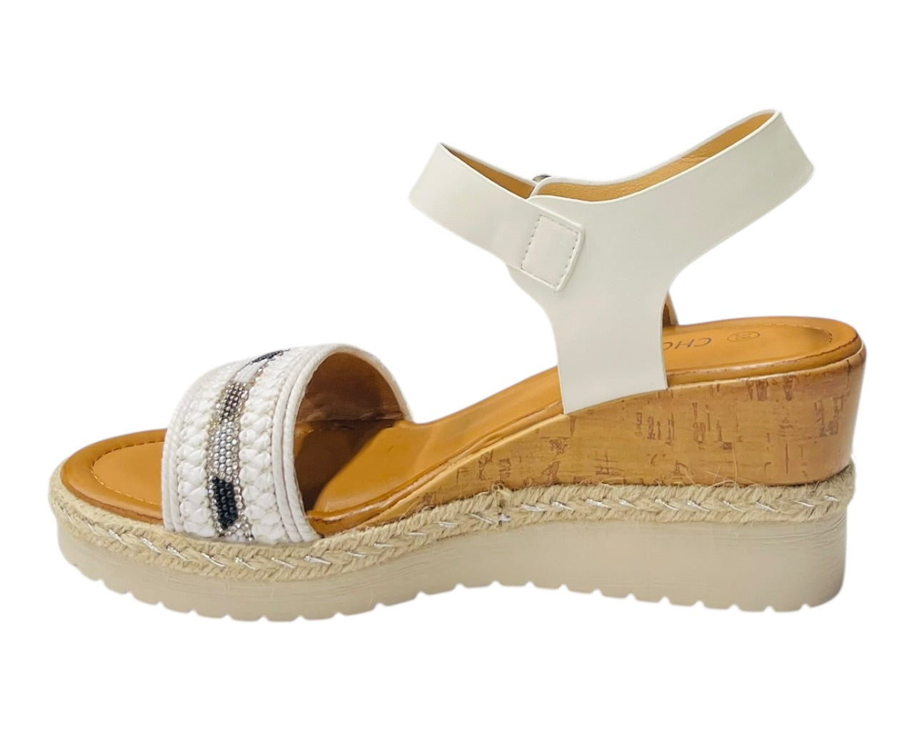 Lightweight Diamante Padded Insole Wedge Sandals