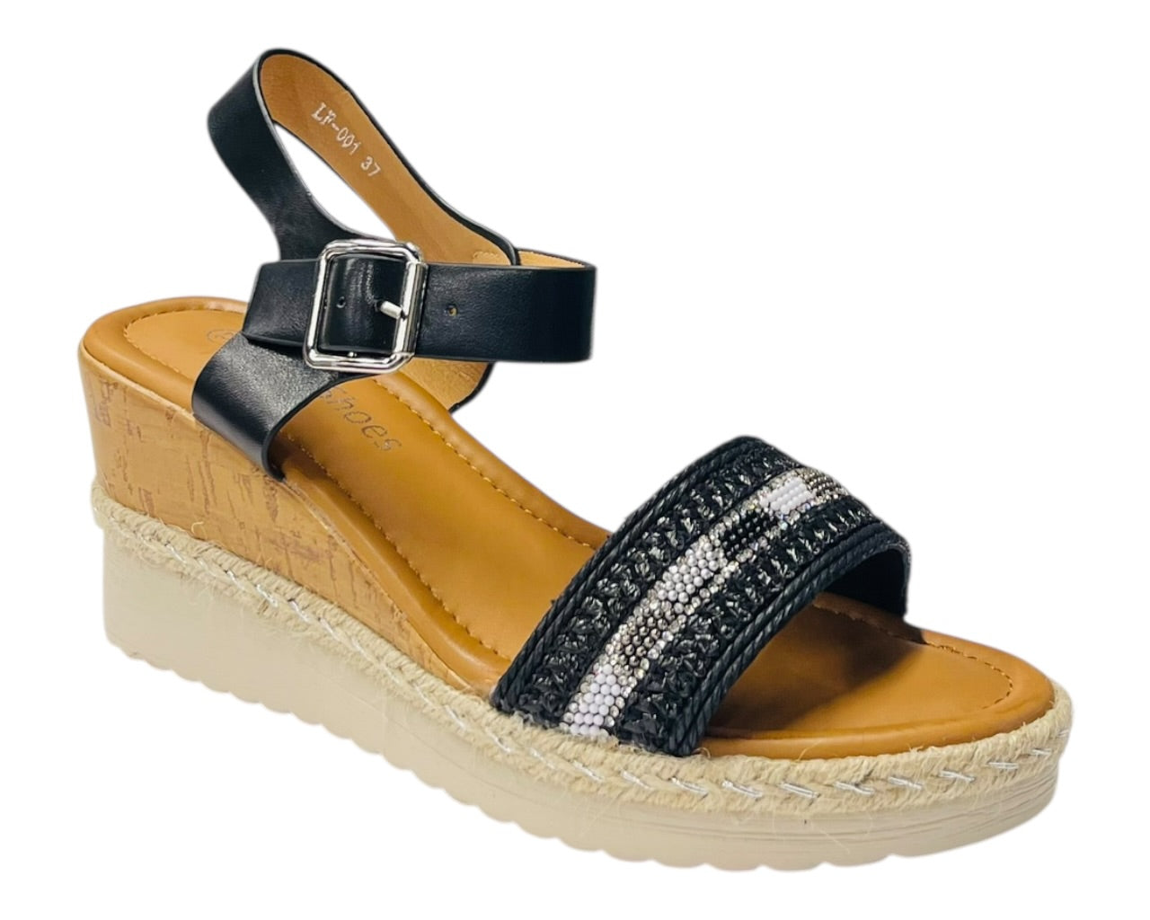 Lightweight Diamante Padded Insole Wedge Sandals
