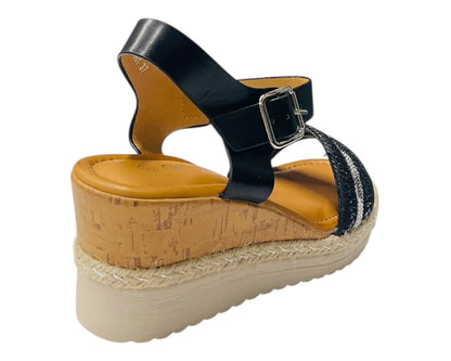 Lightweight Diamante Padded Insole Wedge Sandals