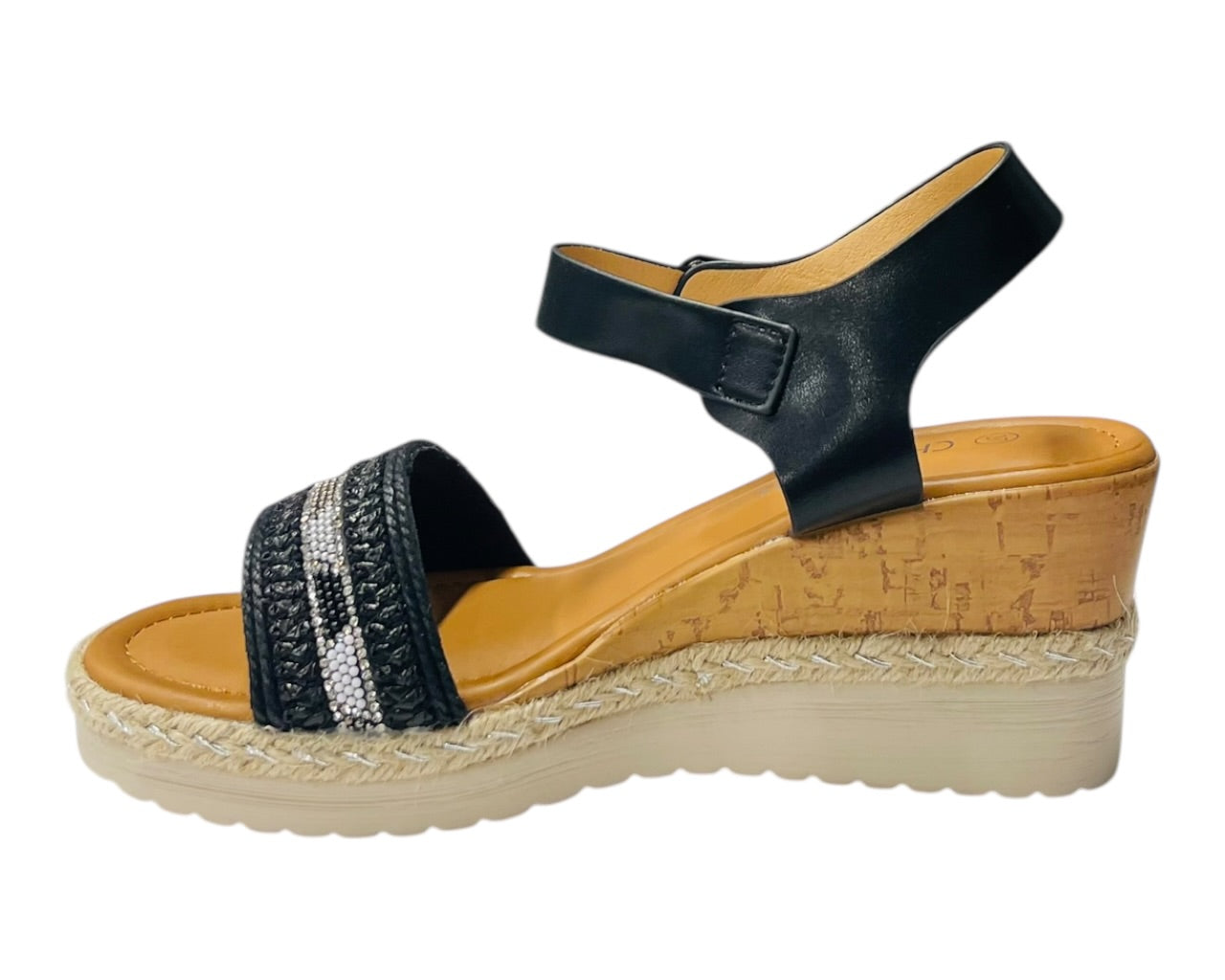 Lightweight Diamante Padded Insole Wedge Sandals