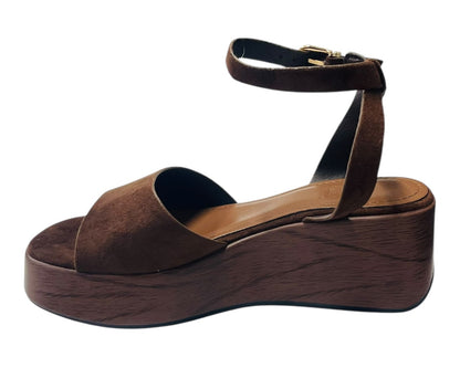 Faux Suede Padded Insole Wedge Sandals