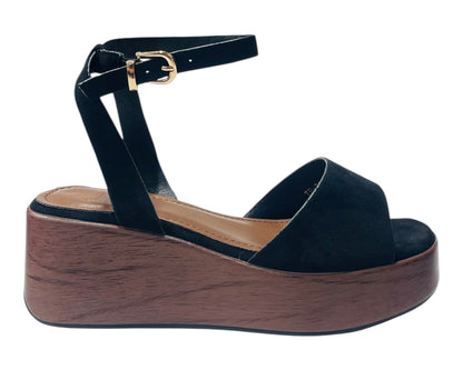 Faux Suede Padded Insole Wedge Sandals