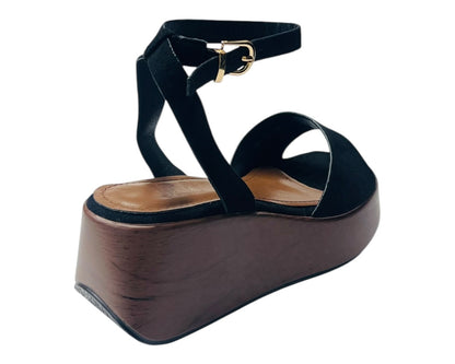 Faux Suede Padded Insole Wedge Sandals