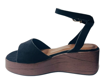 Faux Suede Padded Insole Wedge Sandals