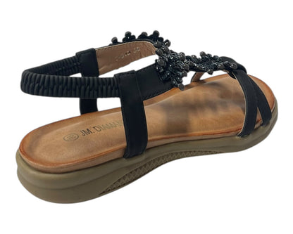 Diamante Elastic Ankle Strap Sandals