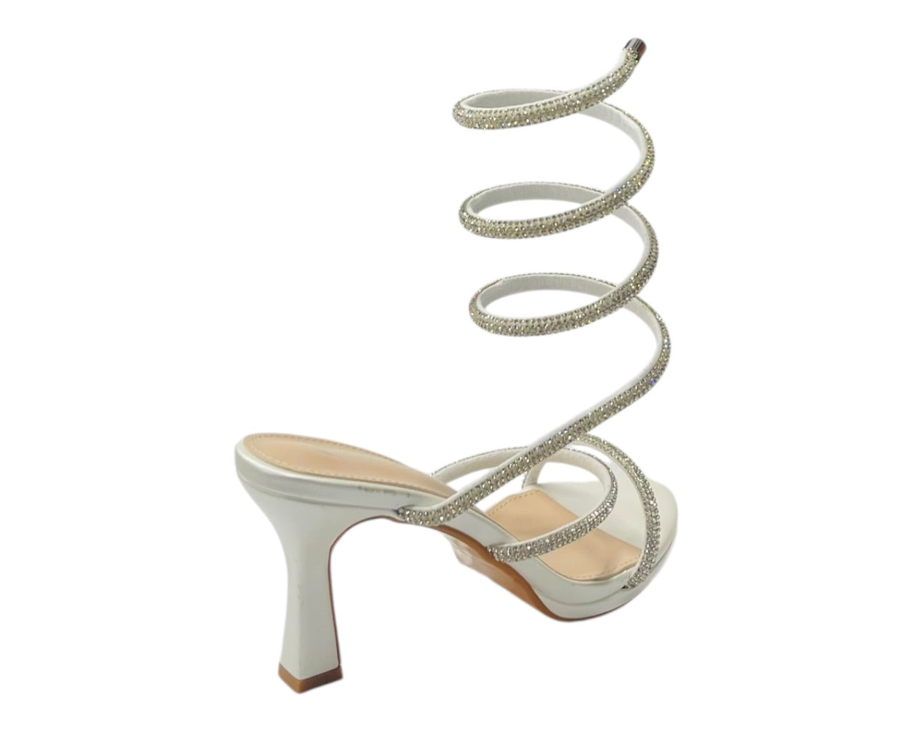 Diamante Snake Anklet Round Toe Sandals