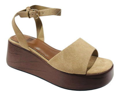 Faux Suede Padded Insole Wedge Sandals