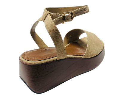 Faux Suede Padded Insole Wedge Sandals