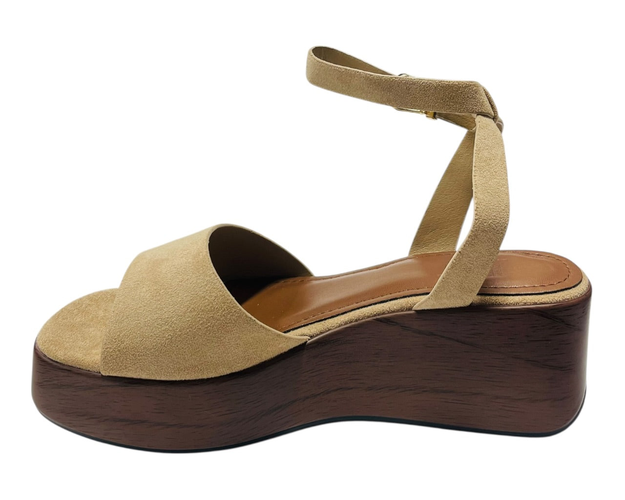 Faux Suede Padded Insole Wedge Sandals