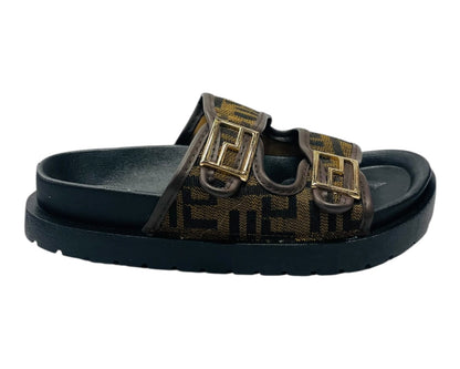 Double Buckle Strap Chunky Sole Slider Sandal