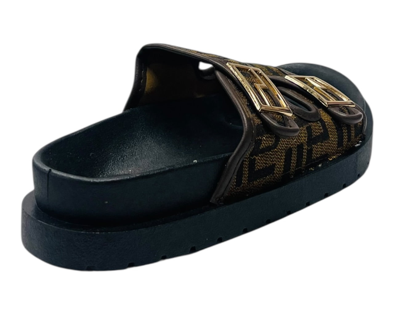 Double Buckle Strap Chunky Sole Slider Sandal