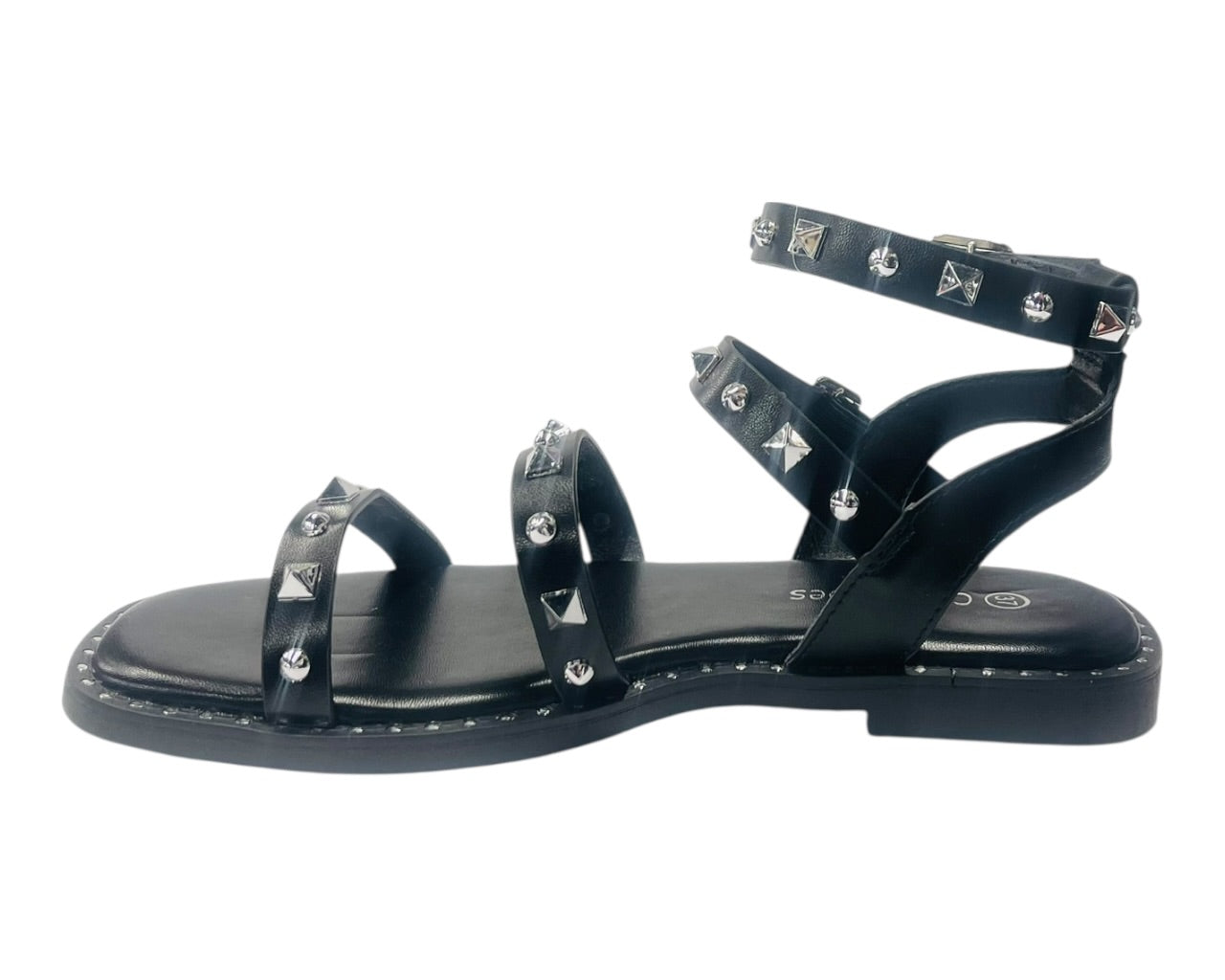 Double Ankle Strap Stud Gladiator Flat Sandals