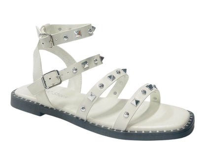 Double Ankle Strap Stud Gladiator Flat Sandals