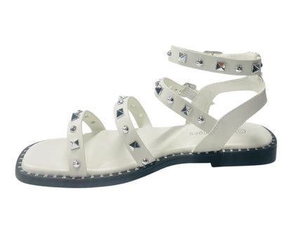 Double Ankle Strap Stud Gladiator Flat Sandals