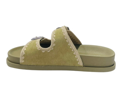 Double Buckle Strap Chunky Sole Slider Sandal