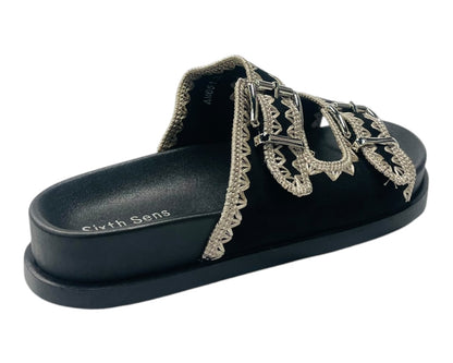 Double Buckle Strap Chunky Sole Slider Sandal