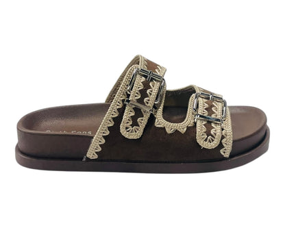 Double Buckle Strap Chunky Sole Slider Sandal