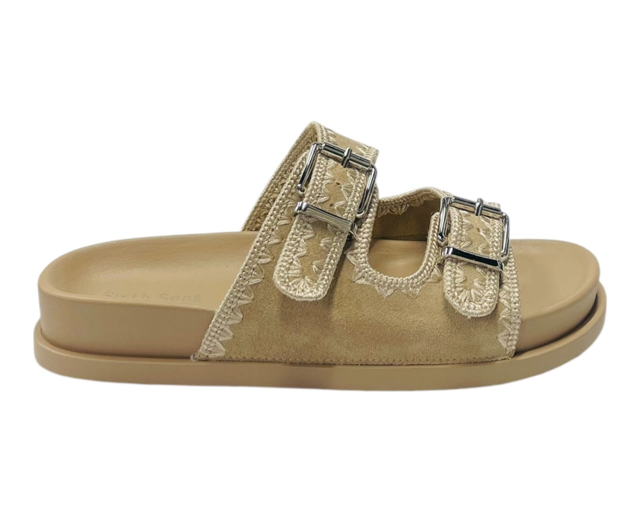 Double Buckle Strap Chunky Sole Slider Sandal