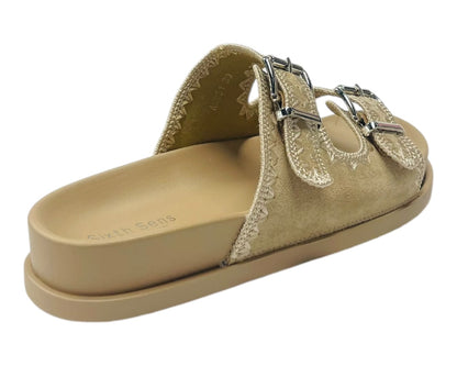 Double Buckle Strap Chunky Sole Slider Sandal