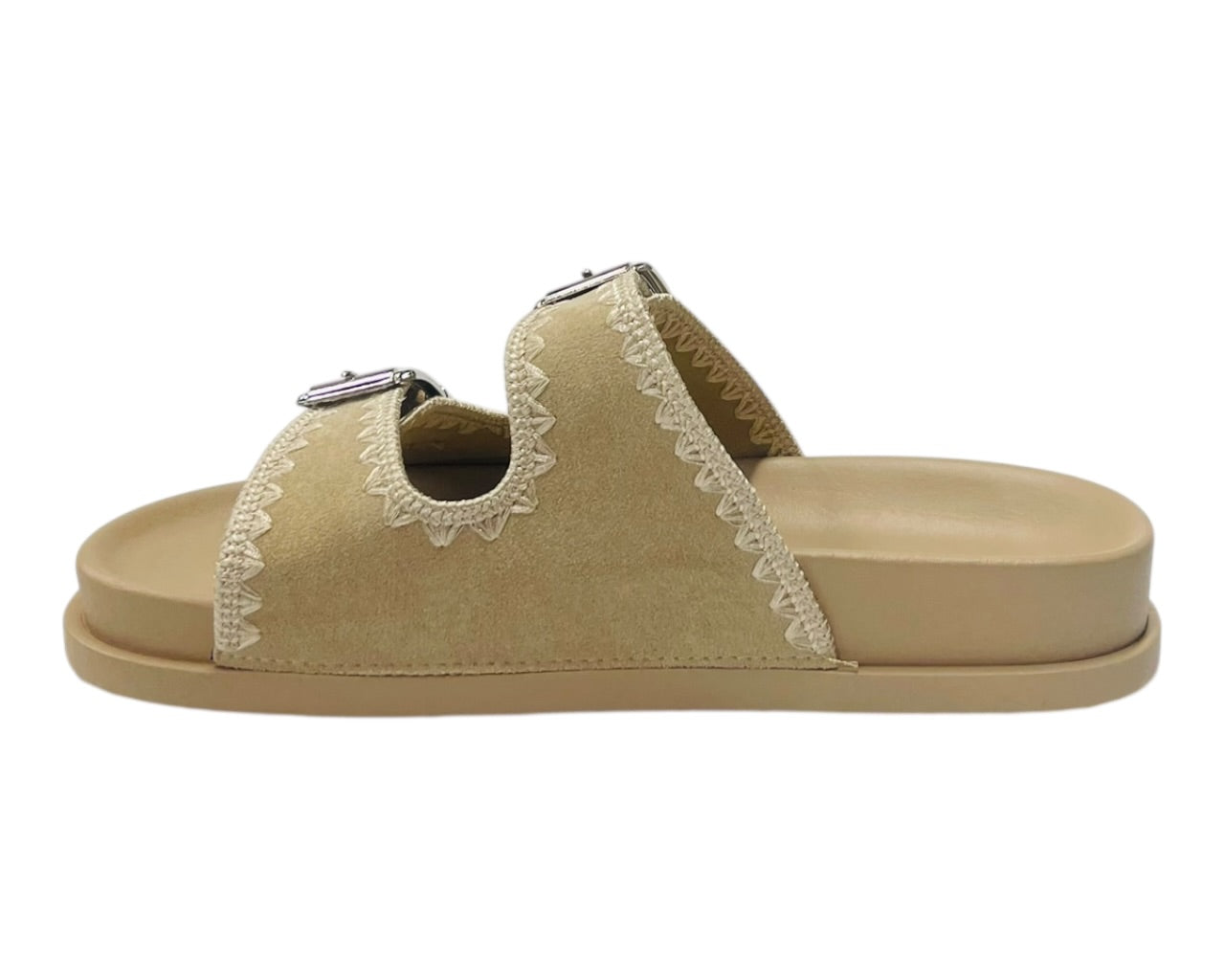 Double Buckle Strap Chunky Sole Slider Sandal