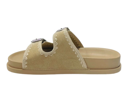 Double Buckle Strap Chunky Sole Slider Sandal