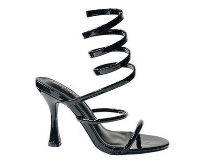 Snake Anklet Round Toe High Heel Sandals