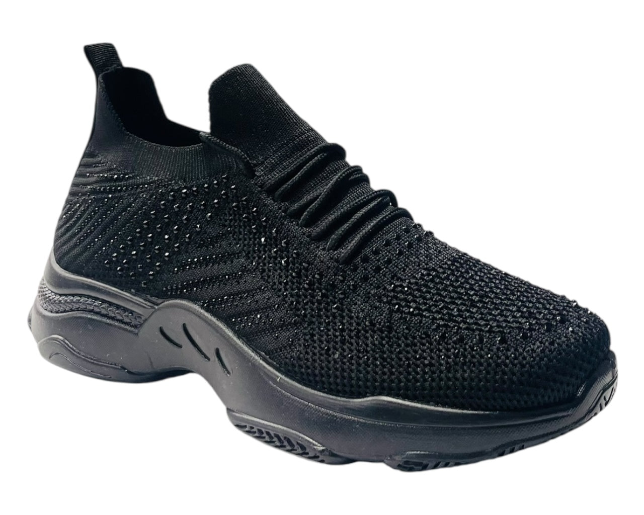 Diamante Socks Lace Up Trainers